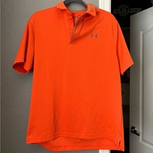 Under Armour Men's Orange Polo Shirt Large